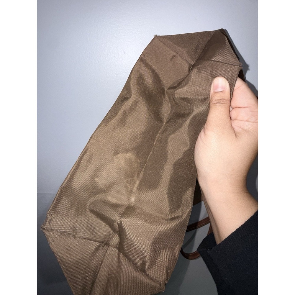 Longchamp Womens Le Pliage Original M‎ Tote Bag Recycled Canvas Ebony Brown  1 - Picture 7 of 10